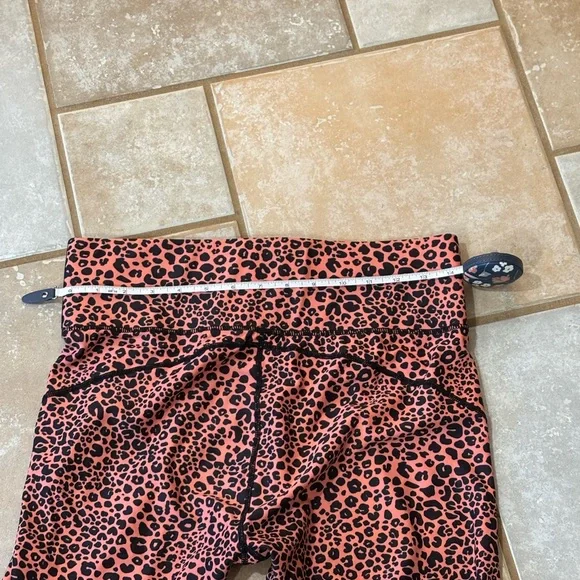 Coral & Black Leopard Print Leggings. Sz. L by “Cut The Frills”. NWOT - Picture 5 of 5